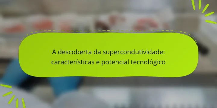 A descoberta da supercondutividade: características e potencial tecnológico