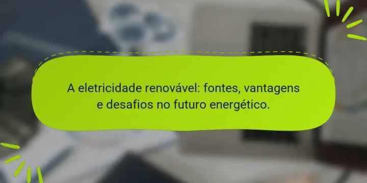 A eletricidade renovável: fontes, vantagens e desafios no futuro energético.