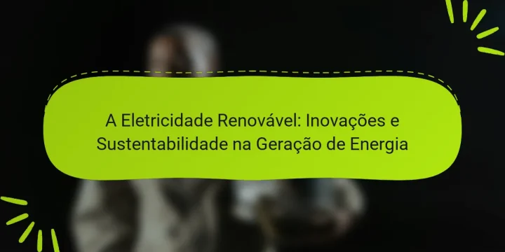 A Eletricidade Renovável: Inovações e Sustentabilidade na Geração de Energia