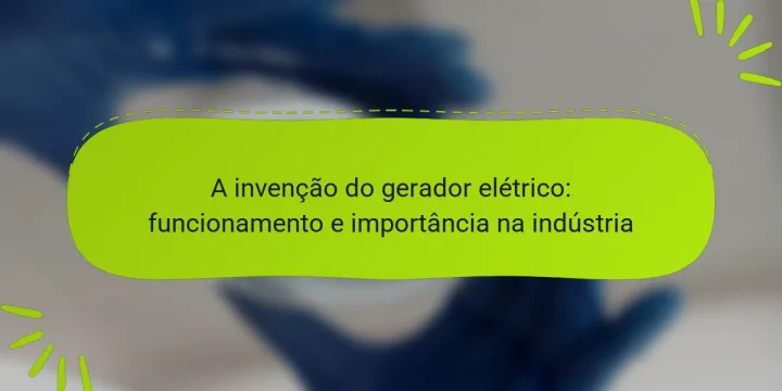 A invenção do gerador elétrico: funcionamento e importância na indústria