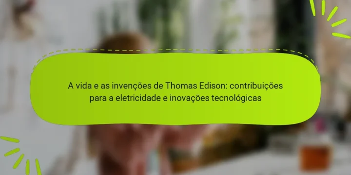 A vida e as invenções de Thomas Edison: contribuições para a eletricidade e inovações tecnológicas